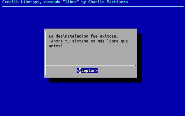 Desinstalacion exitosa