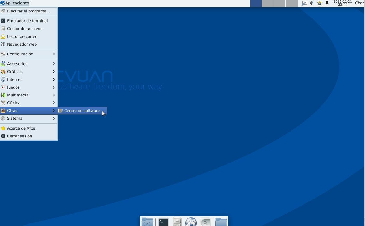Abrir el centro de software