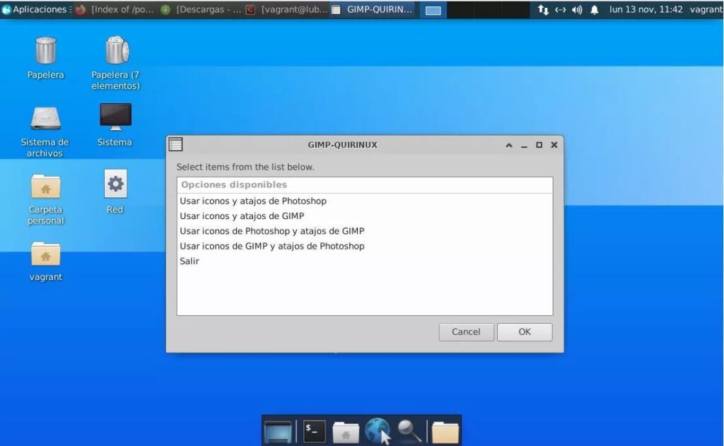 Configurador Gimp-Quirinux