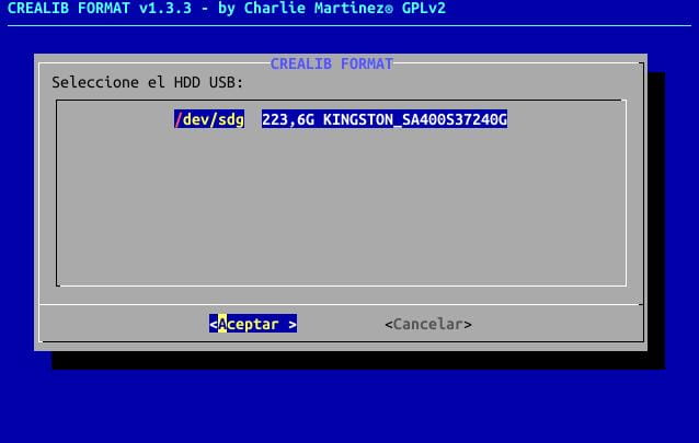 💽 Seleccionar disco